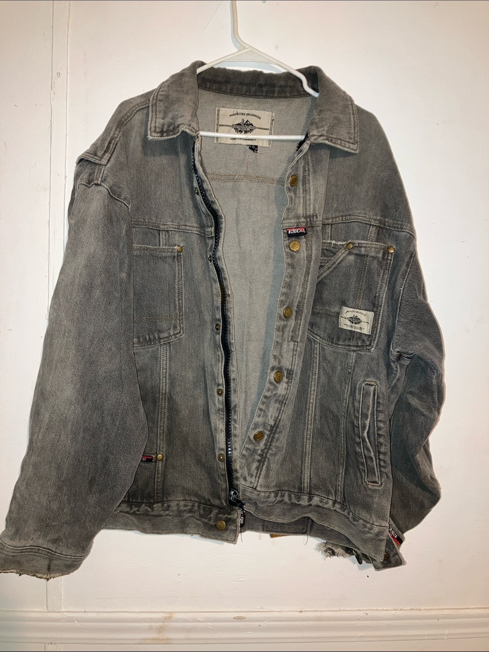 Men's Washed Gray Denim Jacket - Lightweight Shirt Jacket